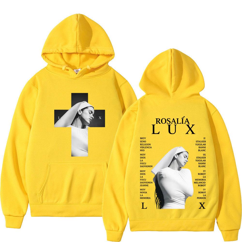 Singer Rosalia Lux Album Tour Print Graphic Hoodie Men Women Fashion Pullover Long Sleeves Harajuku Tracksuit