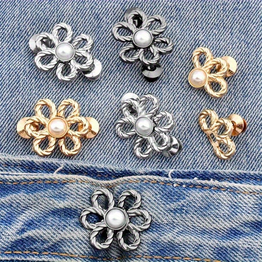 1pc Flower Waistband Buckle Free Pants, Waistband Of Jeans, Large To Small, No Mark Fixed Button Tightening Tool