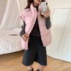 New women's clothing solid color zipper pocket cotton clothes vest fashion stand-up collar temperament commuter jacket