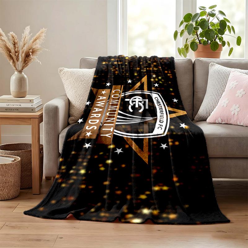 Chesterfield F.C blanket Flannel Blanket Soft Cozy Plush Throw for Sofa Bed Lightweight Home Decoration