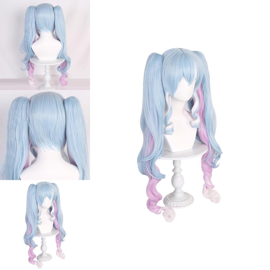 Lange Snow Miku Cosplay-Perücke aus hitzebeständiger Kunstfaser für Damen, perfekt für jeden Hautton