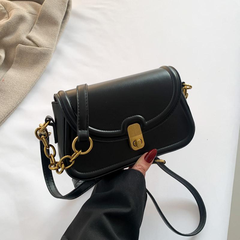 Trendy Small Shoulder Bag For Women 2023 New Collection Chic Flap Square Bag чёрный
