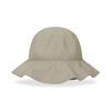 VARZAR VA Curved Logo Round Frill Bucket Hat Beige