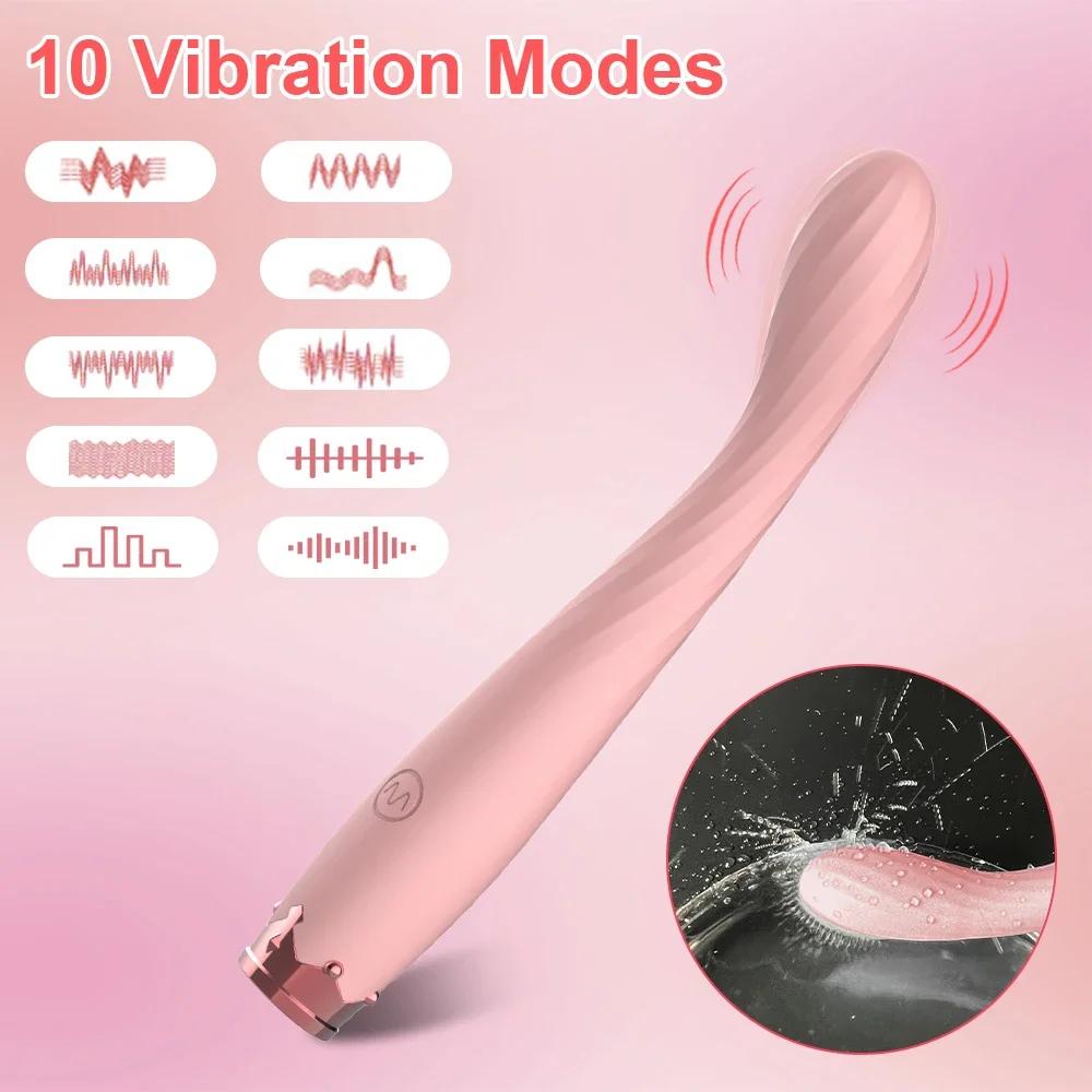 10 Vibrations for Maximum Pleasure Massager G-Spot Vibrator Sex Toy for Women Finger Shaped Clit Vibrator