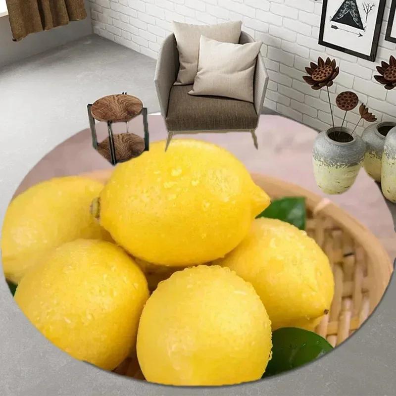 

Broccoli Print Round Carpet Non-slip Soft Area Rug For Kitchen Bathroom Living Room Bedroom Decor Vegetable Fruit Design 40x40cm(15x15 inch)