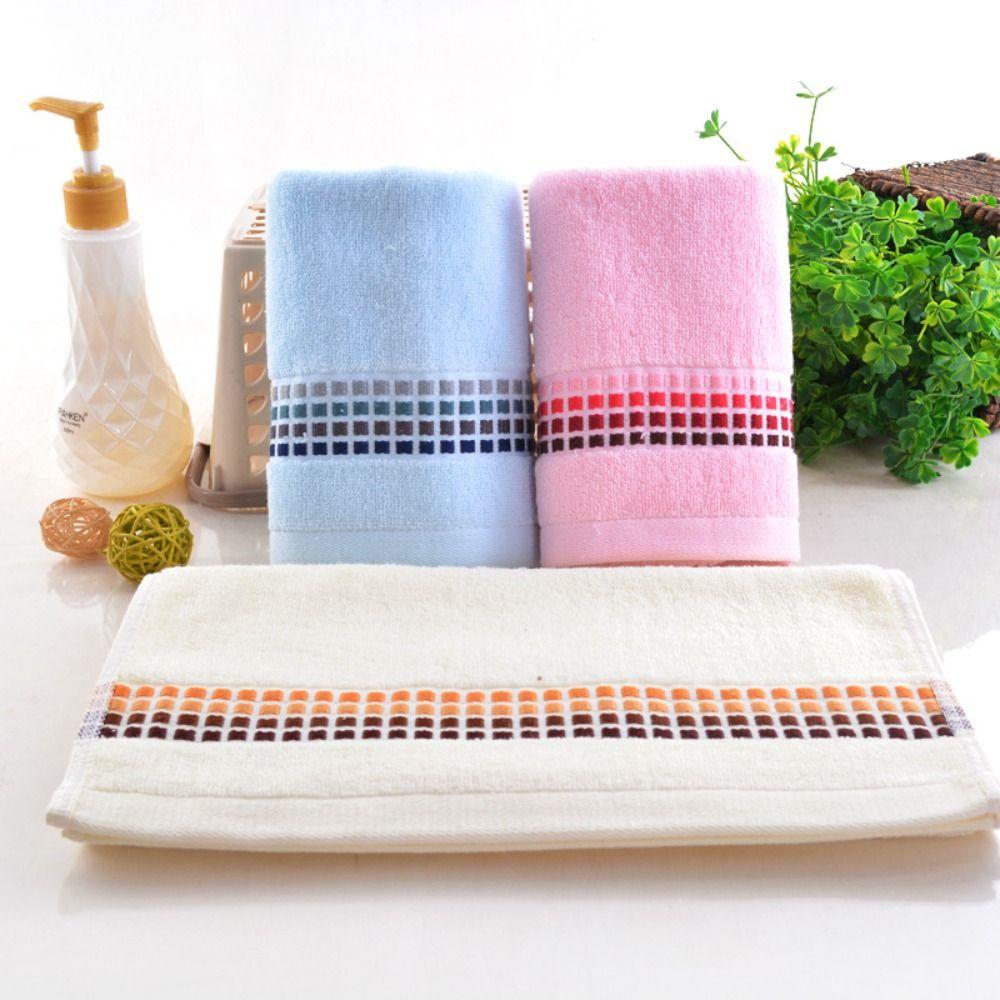 

2Pcs Thickened Gradient Lattice Bath Towel 34x74cm Hand Towel Couple Shower Towel Kid розовый