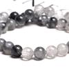 Gray Crystal Quartz Stone Natural Round Beads 15"Strand Smooth Loose Spacer Beads 4/6/8/10/12mm for Jewelry Making DIY Bracelets Accessories
