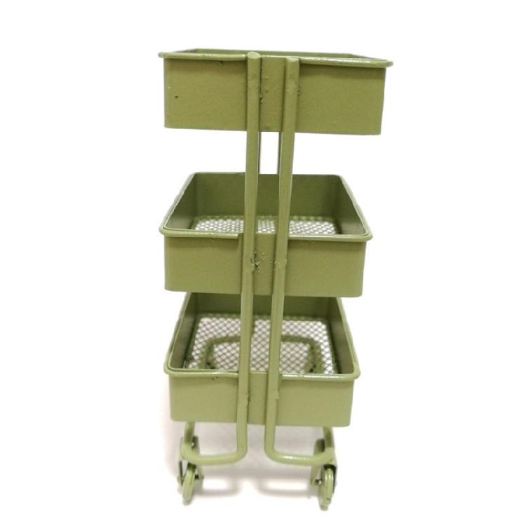 1:12 Dollhouse Mini Storage Cart Dolls Kitchen Bedroom Furniture Books Organizer