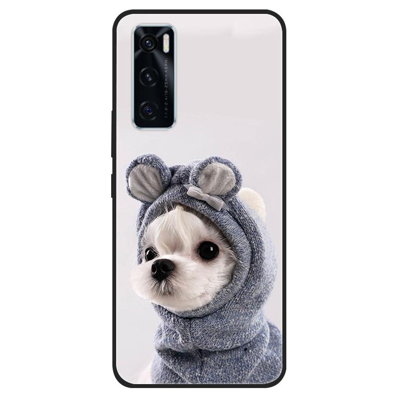 For Vivo V20 SE Case V20SE Silicone Cat Painted Soft Black Cover for VivoV20 V20SE V2022 V2023 Cover TPU Coque Protective Capa