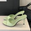 2025 Nuova Moda Estiva Ciabatta da Donna a Punta Aperta Slip On Elegante Tacco Sottile Décolleté da Abito Pantofole da Donna Zapatillas De Mujer