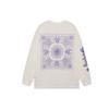 Li-Ning Badfive Series Casual Pattern Print Crew Neck Long Sleeve T-Shirt Men Tops Off-White AHSRB51-2