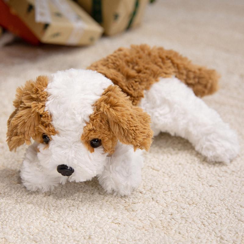 Cute Dog Plush Toy Pillow Stuffed Animal Soft Kawaii Brown Pet Puppy Pillow Doll Toys For Xmas Gift Kids Girls Home Decor Items