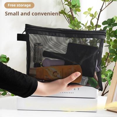 Mesh Storage Bag Fashion Toiletries Storage Bag Travel Female Portable Large Capacity Travel Cosmetics Storage Bag Accessories