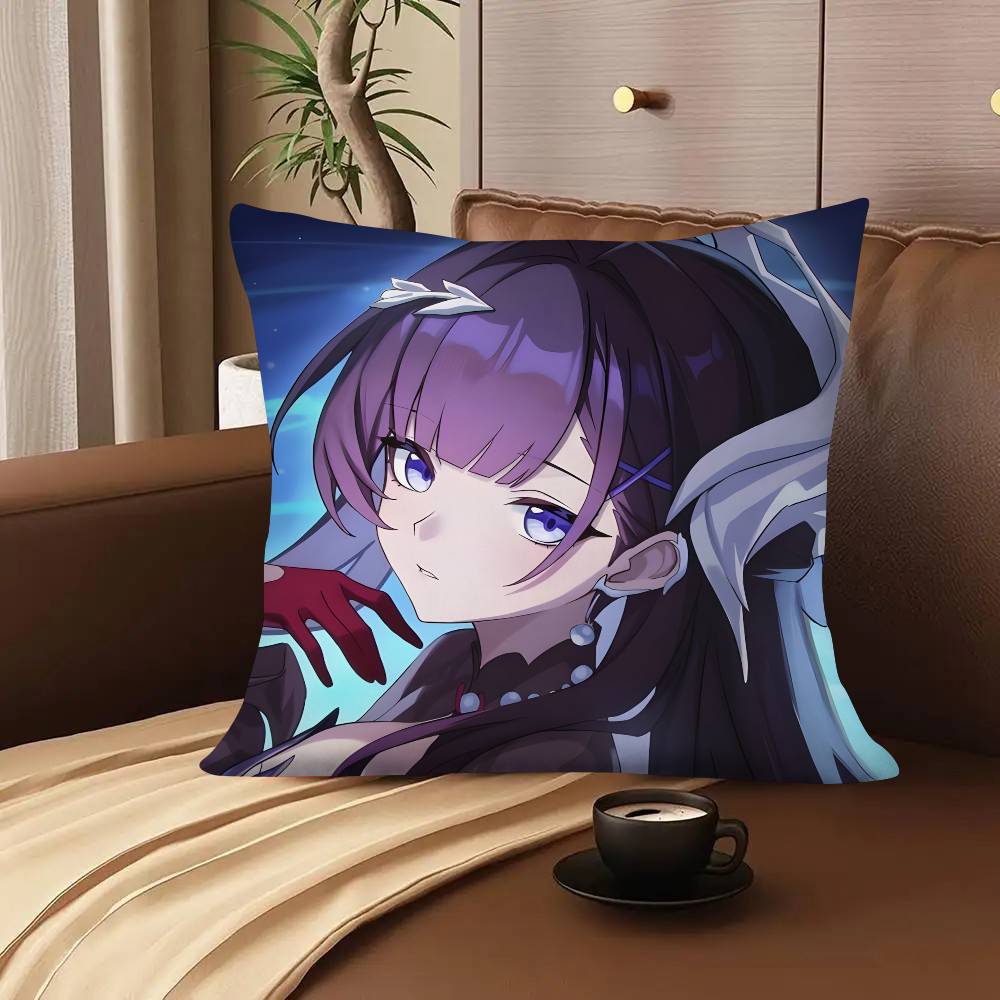 1pc Game Anime Honkai Star Rail Seele Pillow Case Fashion Square Pillowcase Bedroom Sofa Room Ins Decoration Leisure
