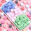 10 Piezas 13mm Cuentas Acrílicas Coloridas Patrón de Tablero de Ajedrez Cuentas Cuadradas con Agujero Grande Para Manualidades Pulseras Fabricación Accesorios de Joyería DIY