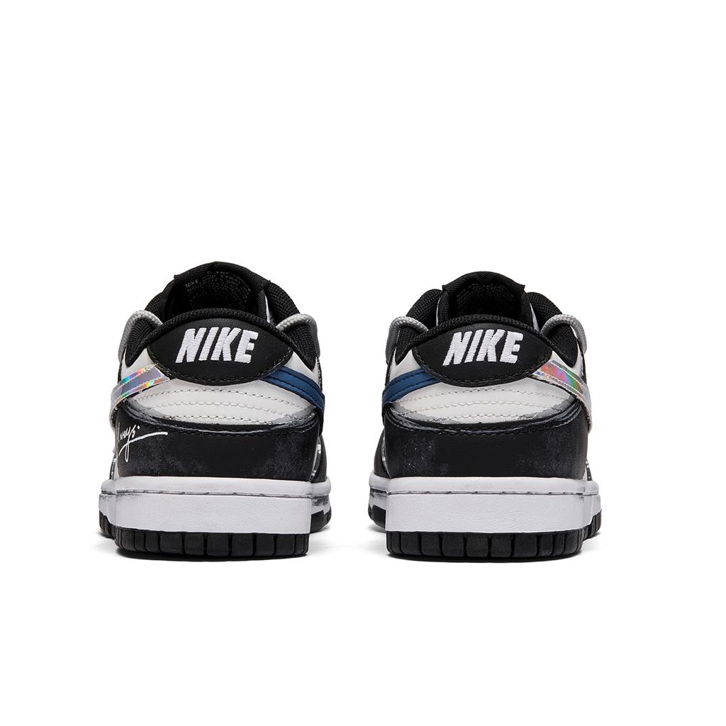 Nike Dunk Neon Light Leather Abrasion Resistant Low top Skateboard Shoes Unisex Black White DD1391-100(Team202-)