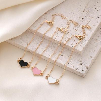 Korean Retro Peach Heart Bracelet - Versatile, Fresh, Creative Jewelry for Women