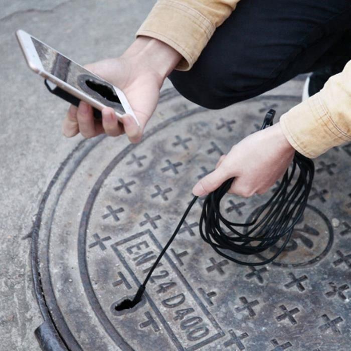SHOP-STORY - Wireless Wifi Endoscope - Mini Waterproof Camera and Compatible IOS Android Mac Tablet Windows - Dimension 1 Meter