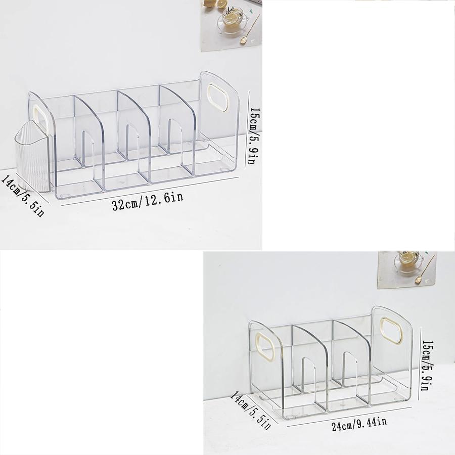 1 SZT. Biurkowy Stojak na Książki Biurko Akrylowy Przezroczysty Pudełko do Przechowywania Organizer na Długopisy Półka na Książki Biuro Dokumenty Student Półka na Książki