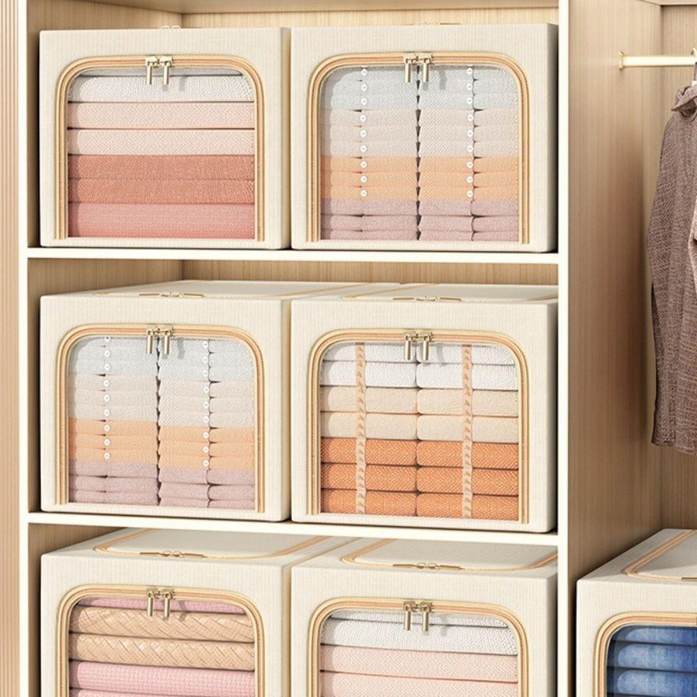 Foldable Steel Frame Storage Box Large Capacity Clothes Storage Box  Blankets