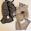 Autumn and winter new thickened double-sided thousand bird grid versatile warm scarf atmosphere student department simple grid