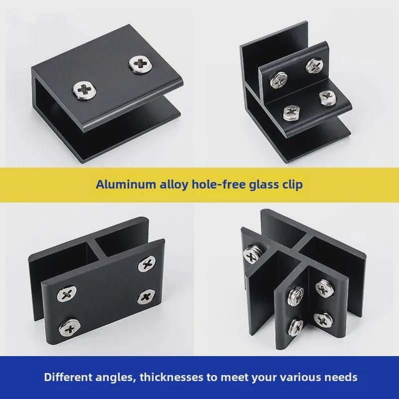 Aluminum Alloy Glass Clip Display Rack for Wood and Tile Partition Support