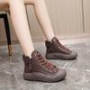 Fashion 2025 Heightened Thick-soled Casual Shoes Brown Shoes Women's Trend Breathable Women's Short Sport Shoes