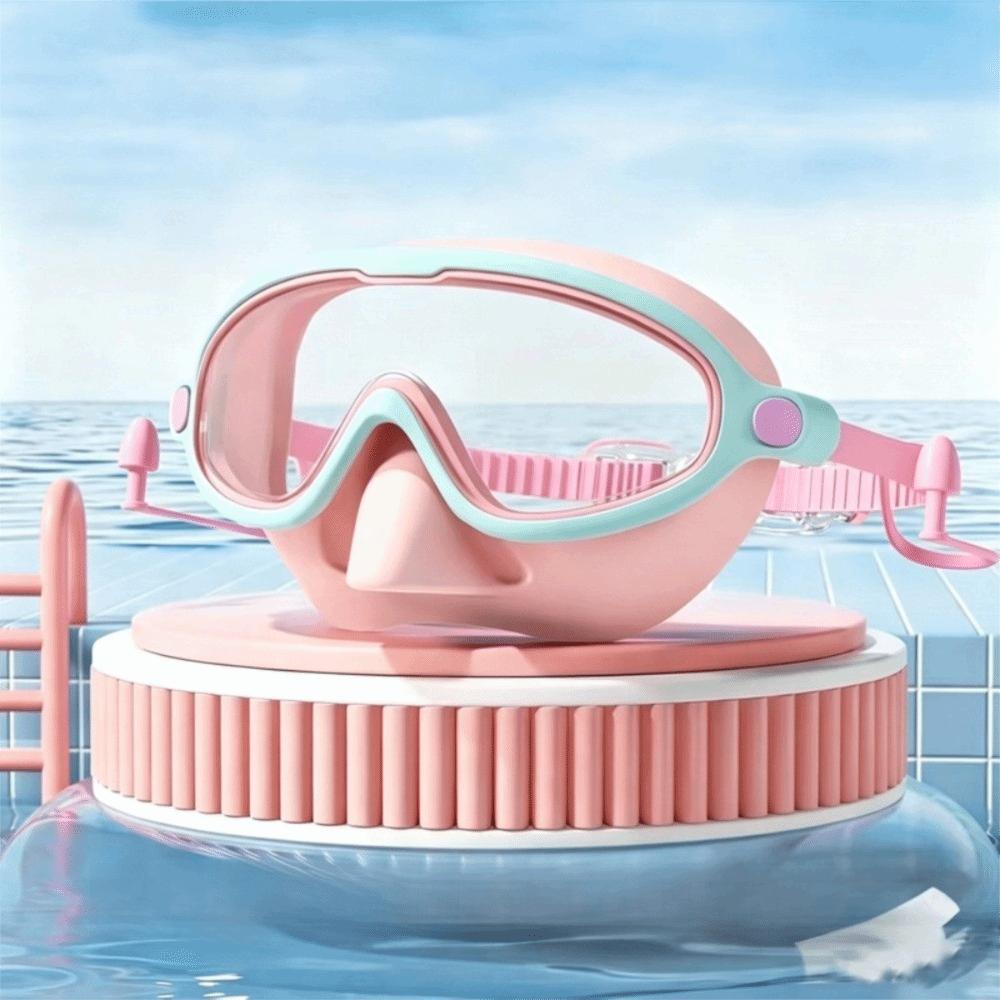 Silicone Swim Goggles Big Frame Swimming Goggles Professional Swimming Glasses Boys Girls pink glasses