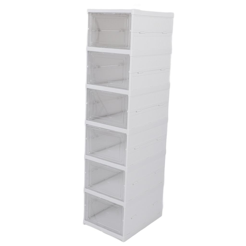 Shoe Storage Box Collapsible Clear Plastic Stackable Shoe Organizer for Closet Space Saving