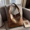 PU Hobo Bag Women's Fashion Shoulder Tote with Stud Detail Cross Strap Design Casual Everyday Handbag