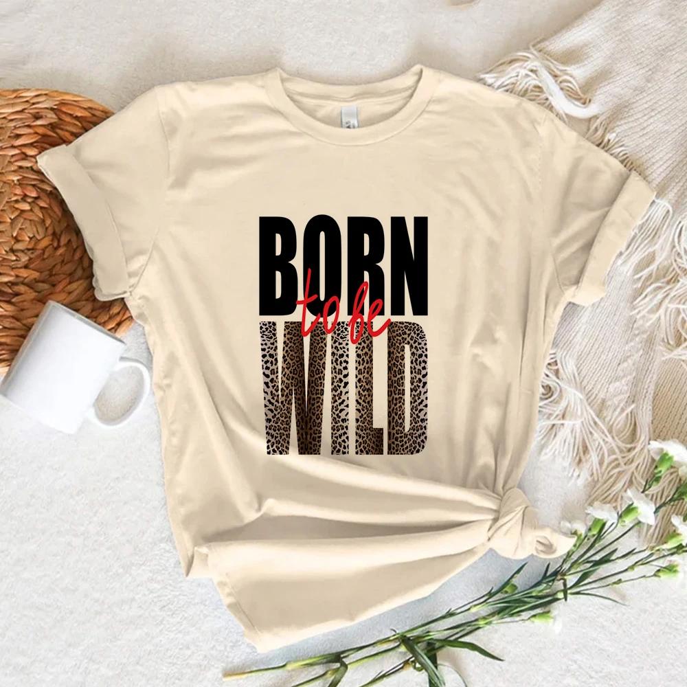 Leopard Print Love Top Women Funny Summer Girl Designer Clothes Summer Casual Short Sleeves  Tops Kawaii Women Tshirt Streetwear