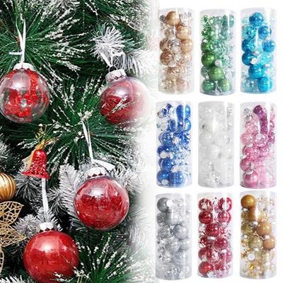Noel Asılı Top Süsleri, 24 Adet Renkli Plastik Noel Süsleri Topu Noel Partisi Tatil Düğün Dekorasyonu S3d3