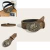 Punk Leather Belt With Alloy Buckle For Hip Hop Style Casual Wear