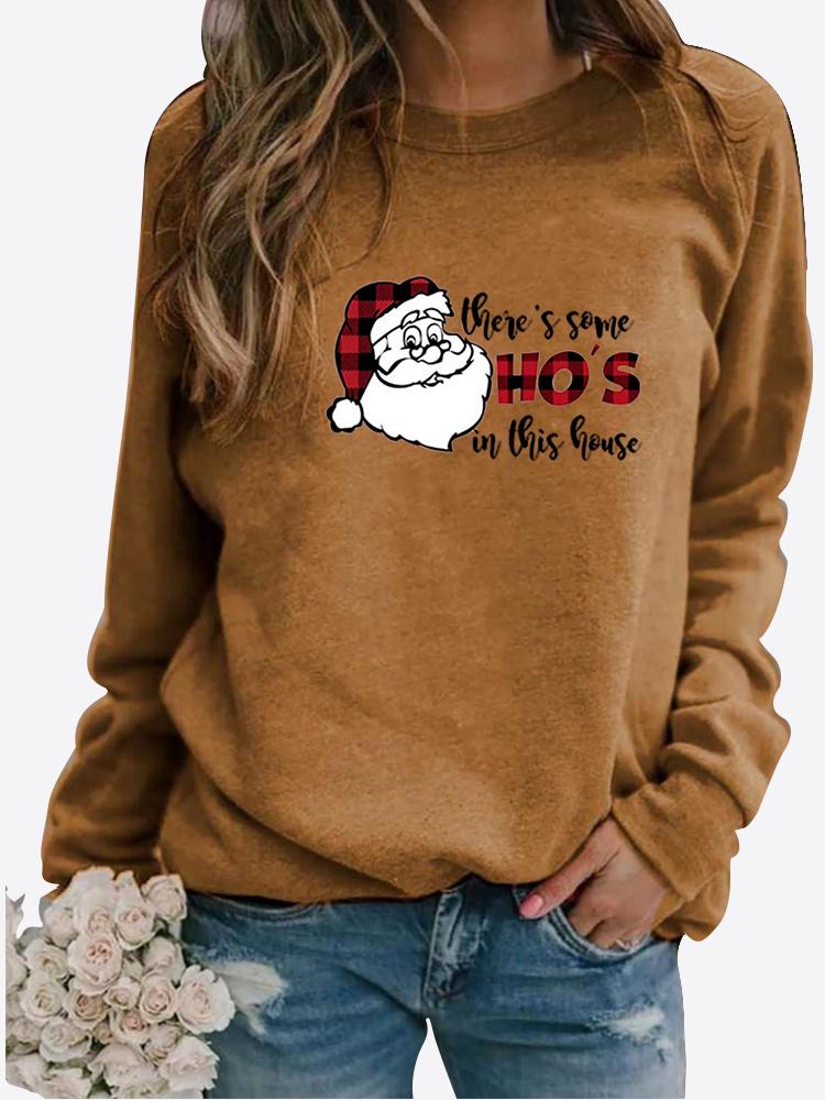 2023 Winter Women's Printed Tops T-shirt Ladies Round Neck Long Sleeve Casual Sweatshirt Plus Size Blouse