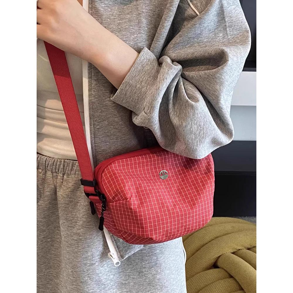 Plaid Nylon Cloth Small Bag 2025 New Fashion Sports Bag Casual Versatile Men's and Women's Lightweight One-shoulder Crossbody Bag