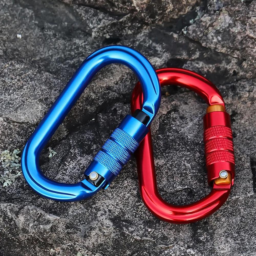 Cârlige pentru carabinier în formă de O din aluminiu 25KN Blocare de siguranță automată Adventure Camping Cataramă Clip Gear.