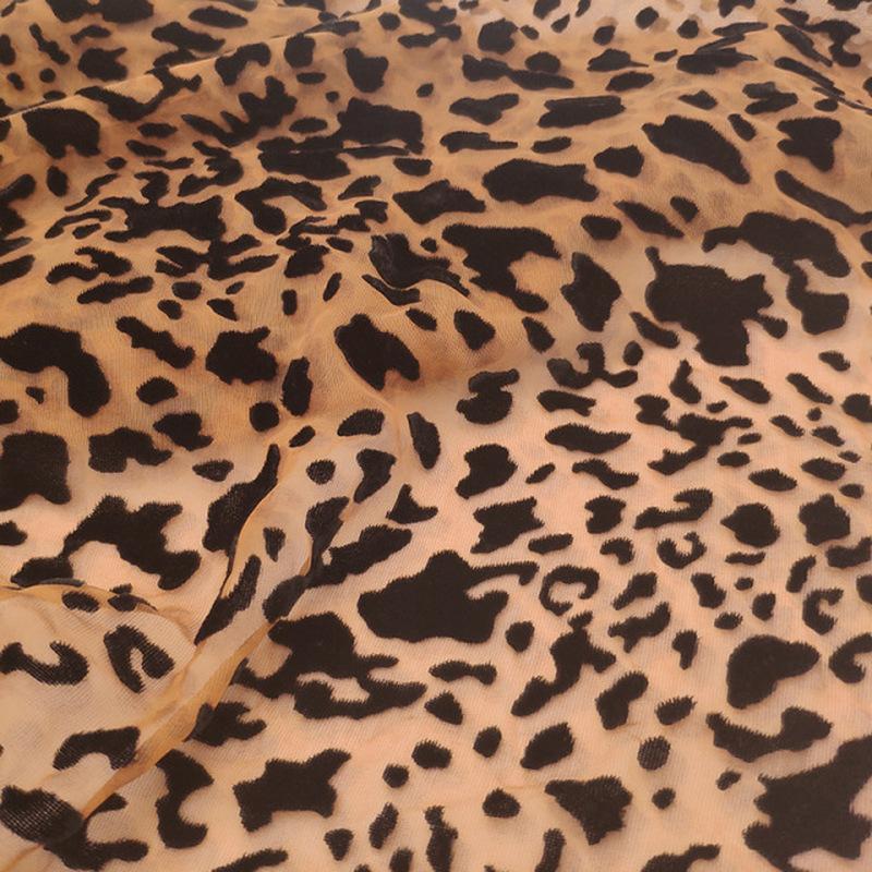 Afrikanische Jacquard-Samtstoffe für Damenkleider, Leopard-Burnout-Samtbrokatstoff, 50 cm * 114 cm