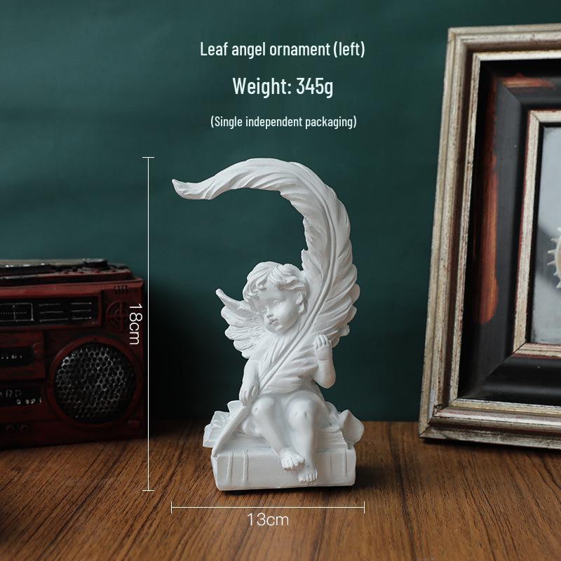 Nordic Angel Girl Sculpture - Resin Figurine for Living Room Décor