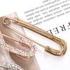 Sweet Lady Large Safety Pins Brooch Vintage Crystal Rhinestone Pin Chic Femme Fashion Brooches Pin Party Jewelry Accessories