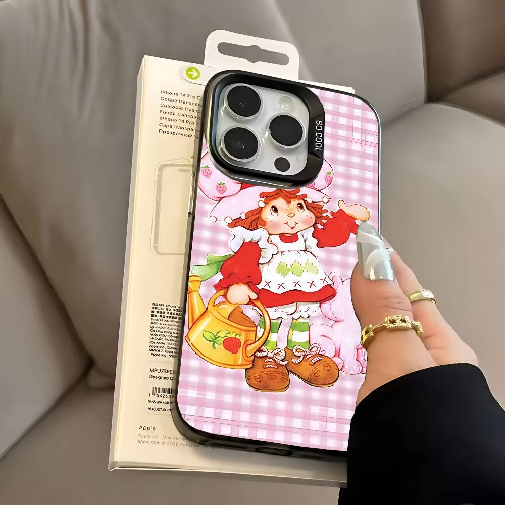 Strawberry Sh-SHortcakeS phone case for iPhone 17 17Air 16 15 14 13 12 11 Pro Max Plus Colorful Silver
