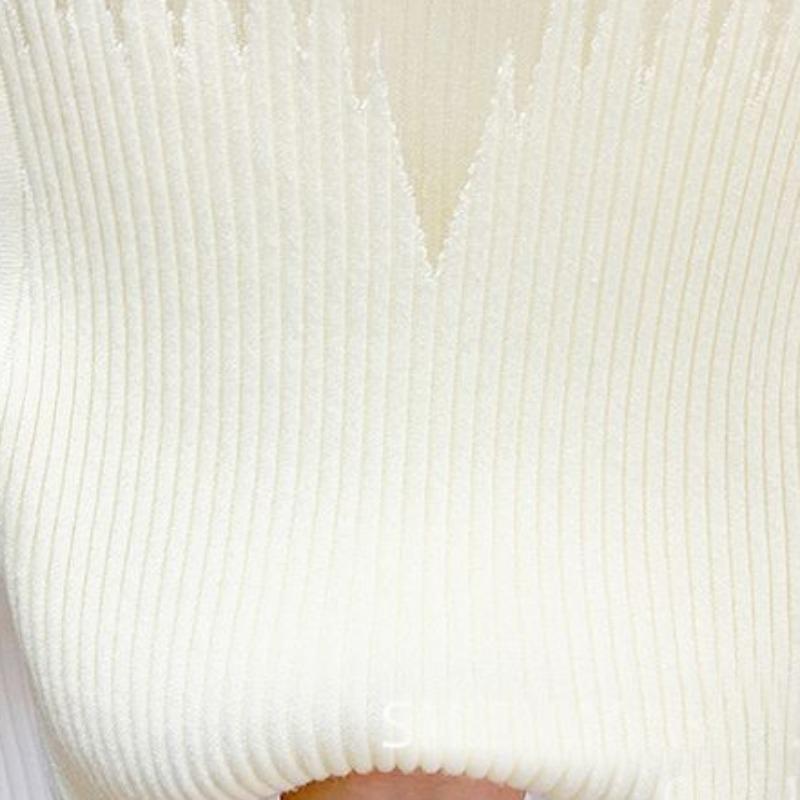 Dámské jednobarevné úzké pletené tílko bez rukávů Šik polovyvýšený síťovaný malý top Sexy dutý tílko