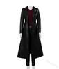 European and American women's leather jacket medium and long coat slim and thin large size leather trench coat