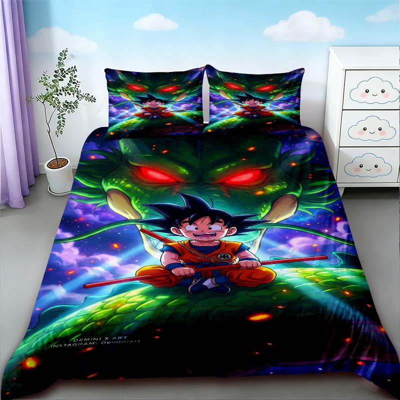 Kids Duvet Cover Dragon Ball Goku Bedding Set Soft And Comfortable For Bedroom Home Decor Queen King Size Gifts