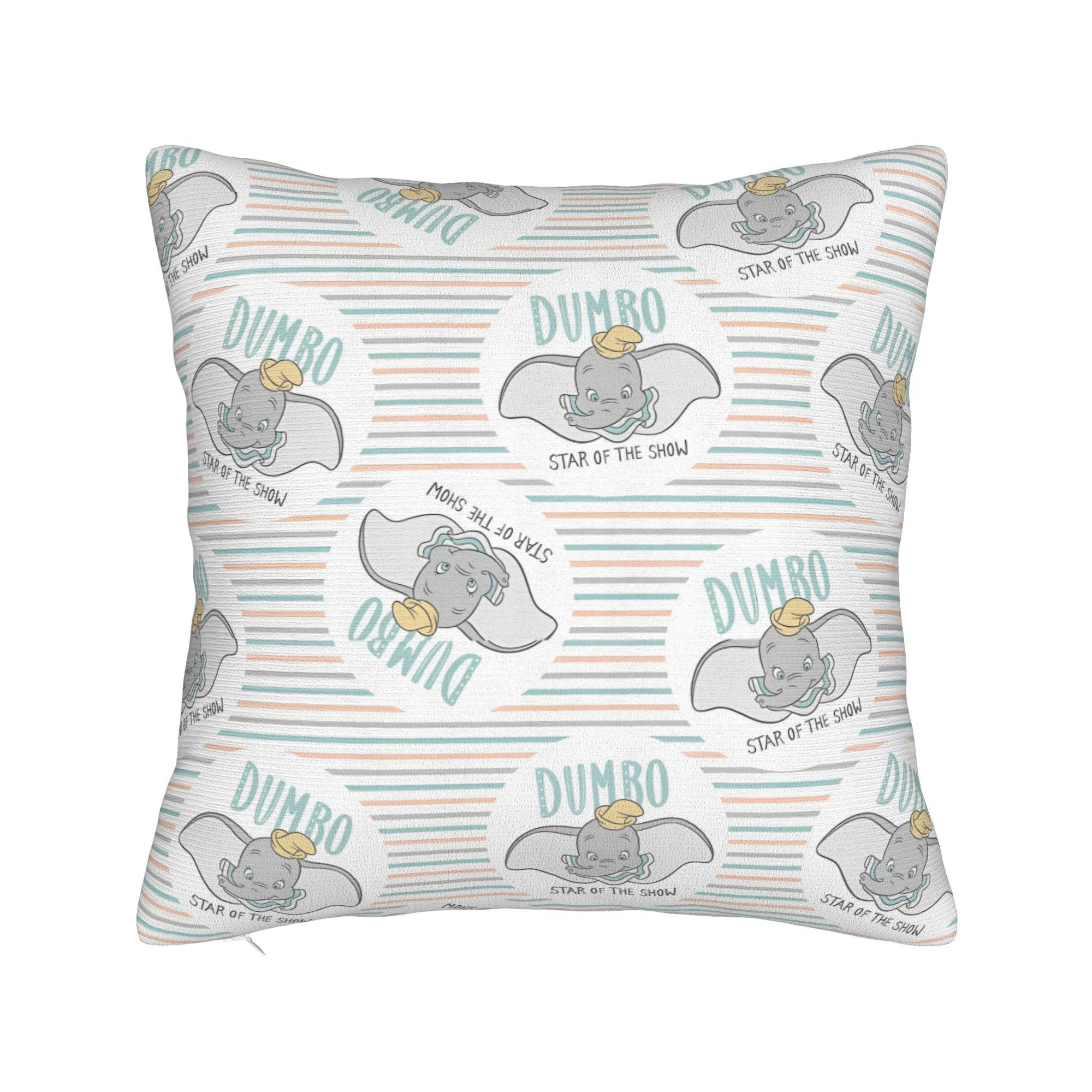 The Flying Elephant Dumbo Square Pillow Covers Polyester Sofa Cushion Cover Cool Home Decoration Pillow Cover 45*45 30cmx30cm