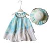 Bohemian Princess Sleeveless Summer Dress with Hat for Baby Girls - Style AXB727
