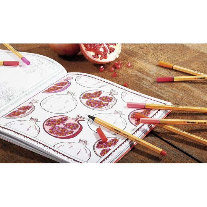 Stylos Feutre - STABILO - Point 88 - 20 Couleurs Assorties - Pointe Fine - Capuchon Ventilé