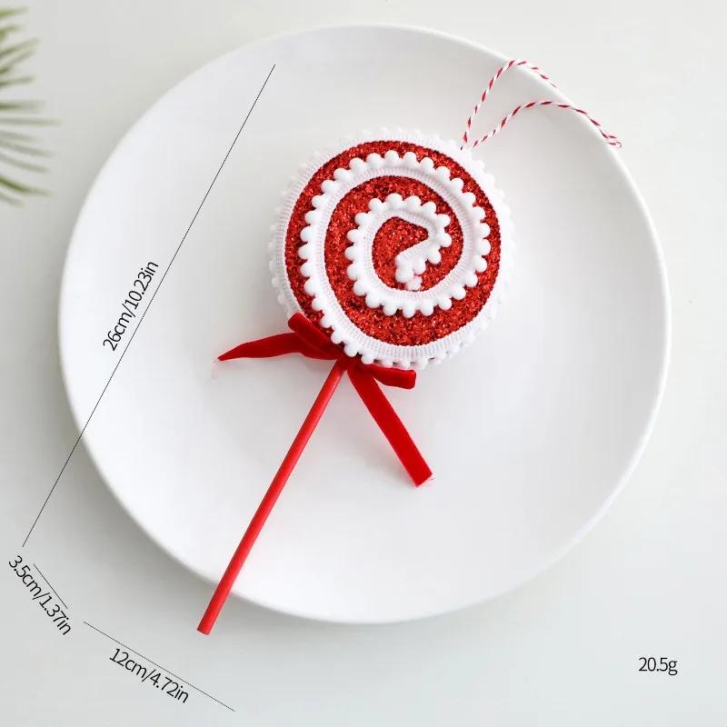 1Pieces Christmas Tree Picks Candy and Lollipop Pick Striped Xmas Decorations Candy Tree Topper for Xmas Craft Party Decor