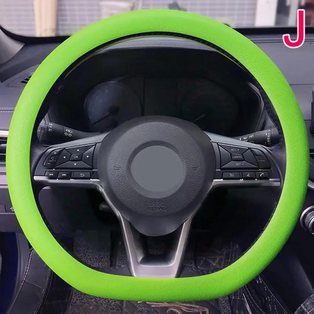 Upgraded car steering wheel cover silicone gloves anti slip and anti sweat soft multi-color car decoration DIY accessories tools
