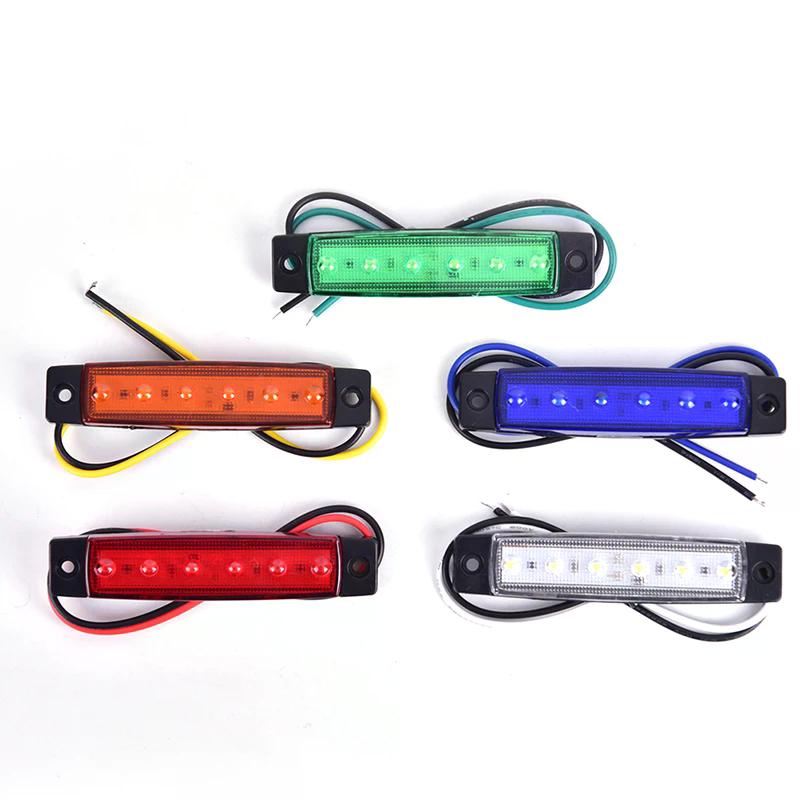 1PC 12V 6LEDS Lorry Side Marker Indicator Low Led Trailer Light Rear Side Lamp