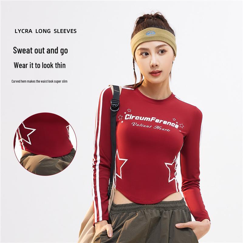 

Juyi Hall Striped Long Sleeve Slimming Yoga Top for Women XXL
